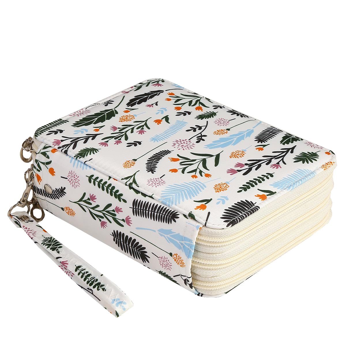 Lbxgap Portable Colored 72 Slots Pencil case Organizer with Printing Pattern for Watercolor Pens or Markers, Pencil Case Organizer for Artist