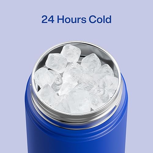 Miniatura 241 de ENCOOL Botella de agua aislada con popote, de acero inoxidable, a prueba de fugas, sin BPA, al vacío de doble pared que se mantiene fría durante 24