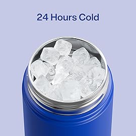 ENCOOL Insulated Water Bottle with Straw Stainless Steel Water Bottle, Leak-Proof, BPA-Free, Double Wall Vacuum Keeps Cold for 24 Hours for Sports, Travel, School (18 oz, Beaucoup Blue)