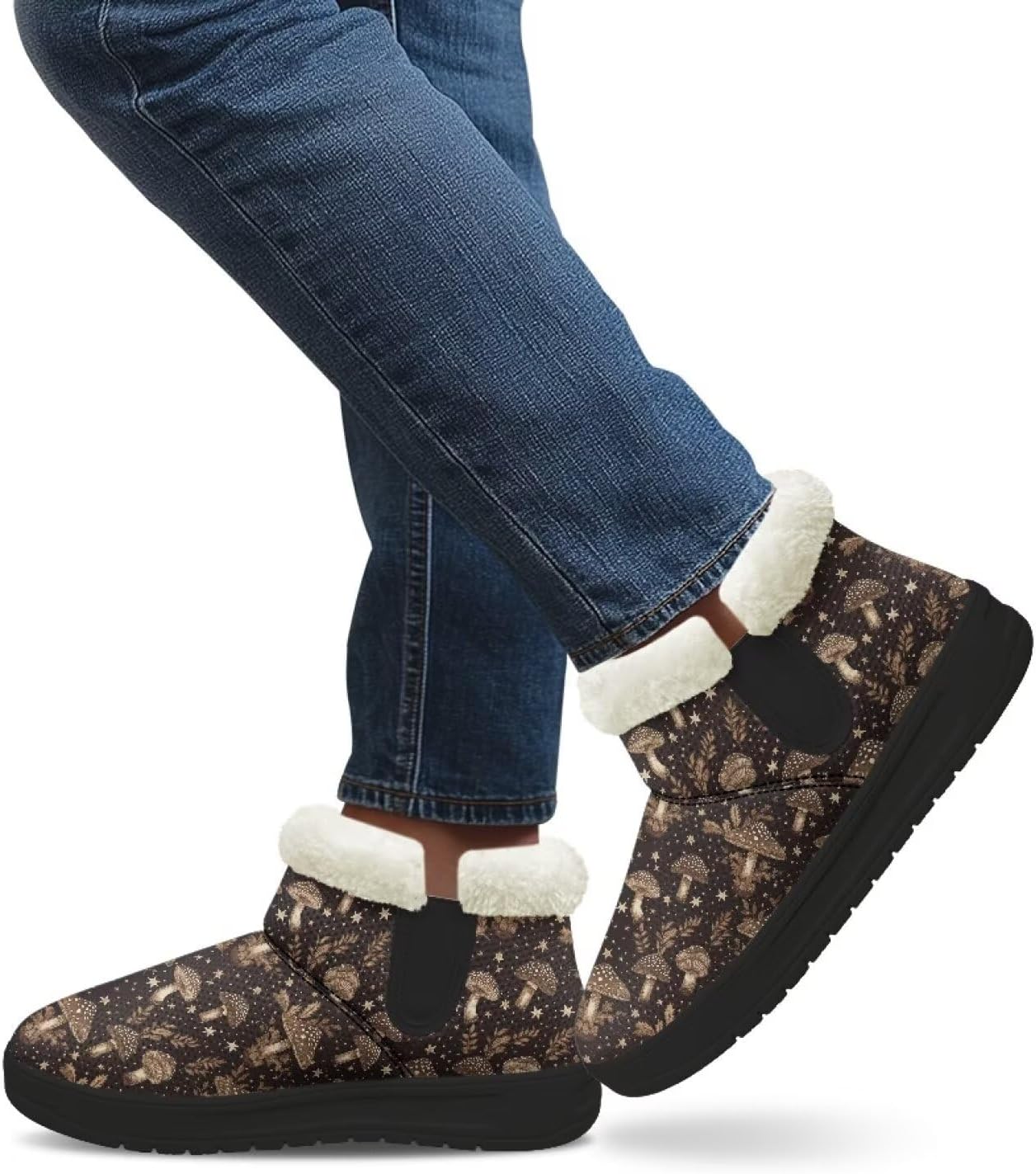 Womens Snow Boots Ankle Booties Waterproof Lightweight Warm Plush-edged Winter Boot Anti-Slip Fashion Boots Size6-13.5