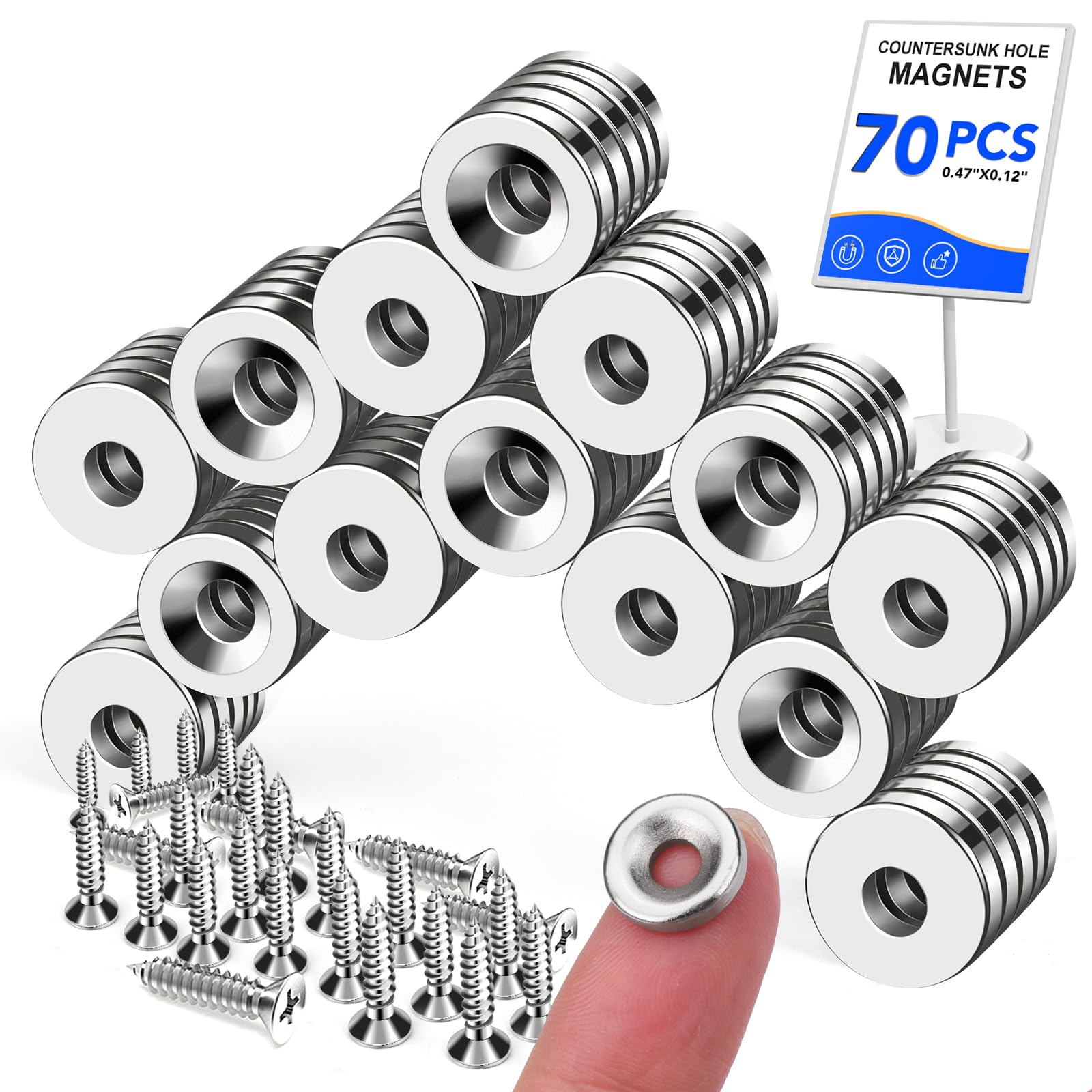 LOVIMAG 60Pack Round Rare Earth Neodymium Countersunk Magnets with Screws — Amazon image 15