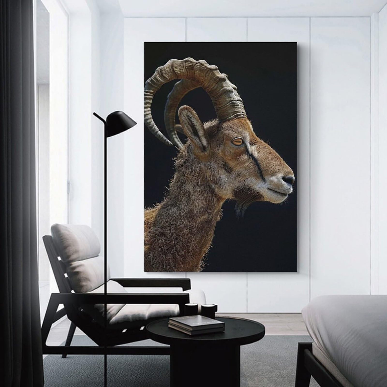 Junmoney Ibex Canvas Art Print, 24x36inch(60x90cm), for Bedrooms, Workspaces And Everyday Interiors, A Flexible Wall Accent for Shared Spaces