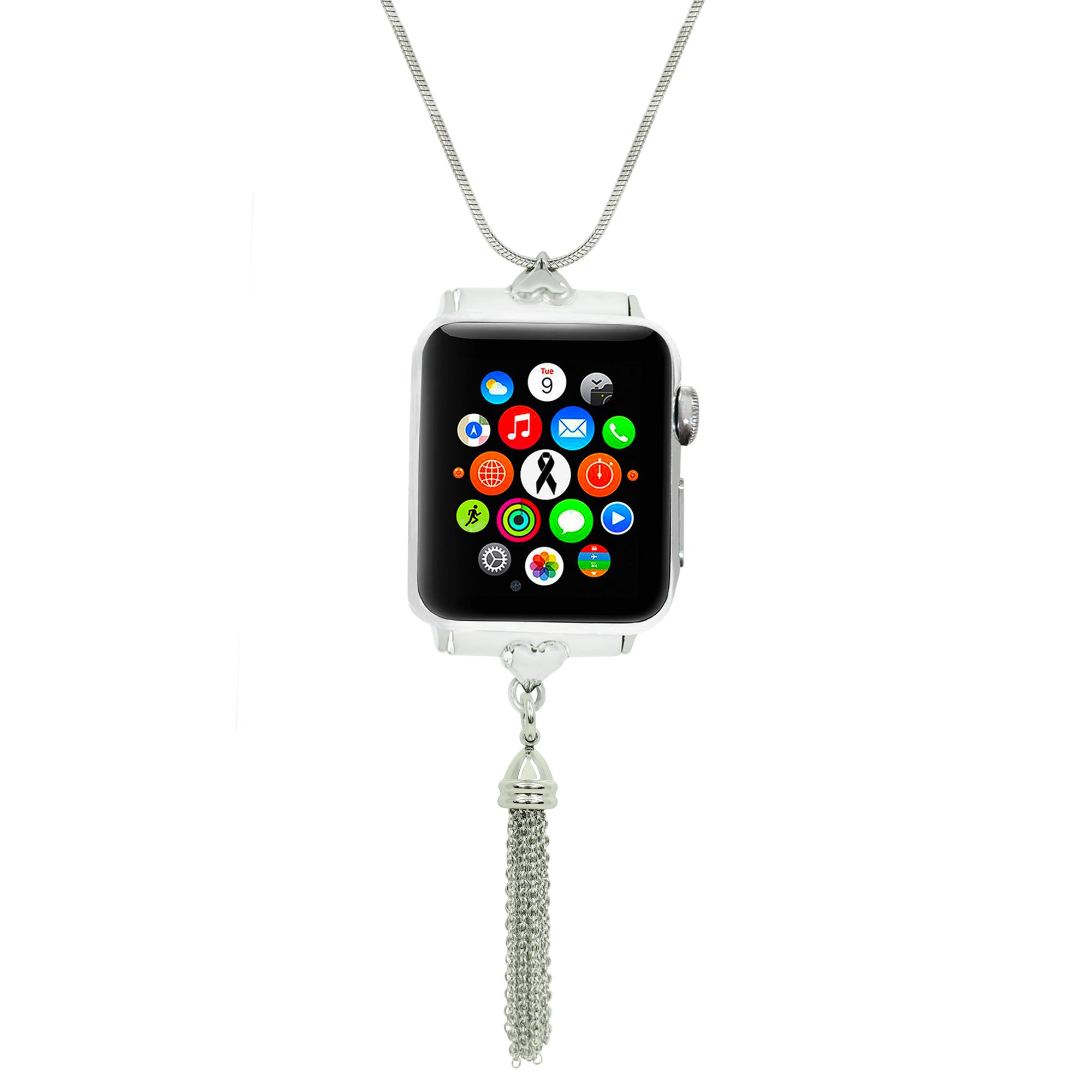 DivotiDivoti Apple Watch Necklace - 30" Snake Chain iWatch Necklace w/Tassel - iWatch Necklace Changer for Apple Watch Series 3/2 / 1-38 mm - Entirely Surgical Stainless
