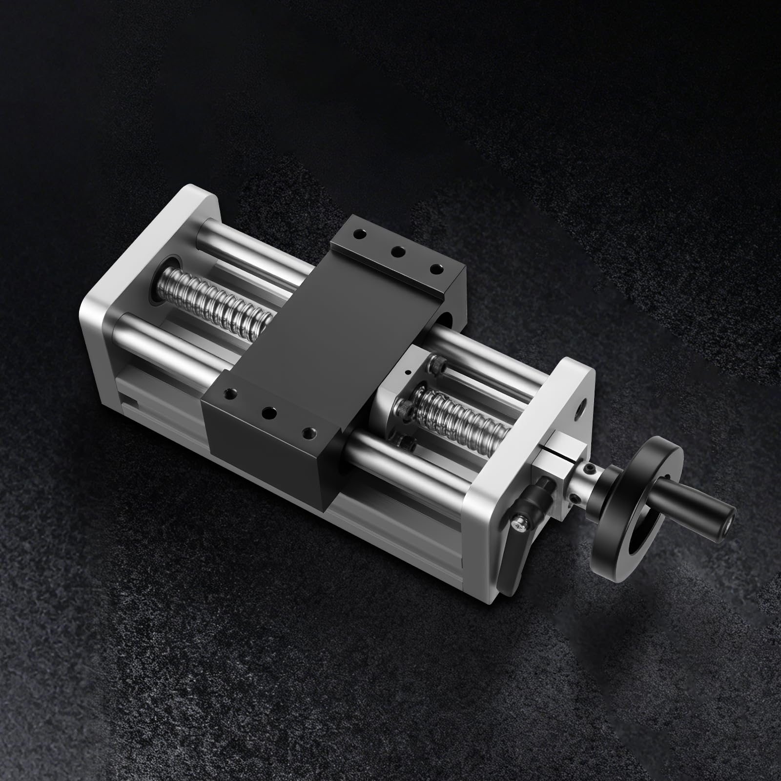VEVOR Linearantrieb, 100 mm Hub, Kugelgewindetrieb, CNC-Linearführungsschiene, Doppelachse, C7-Hochpräzision, Gleitblock mit Kugellager, manuelles Handrad, für CNC-Fräsmaschinen-XYZ-Achse