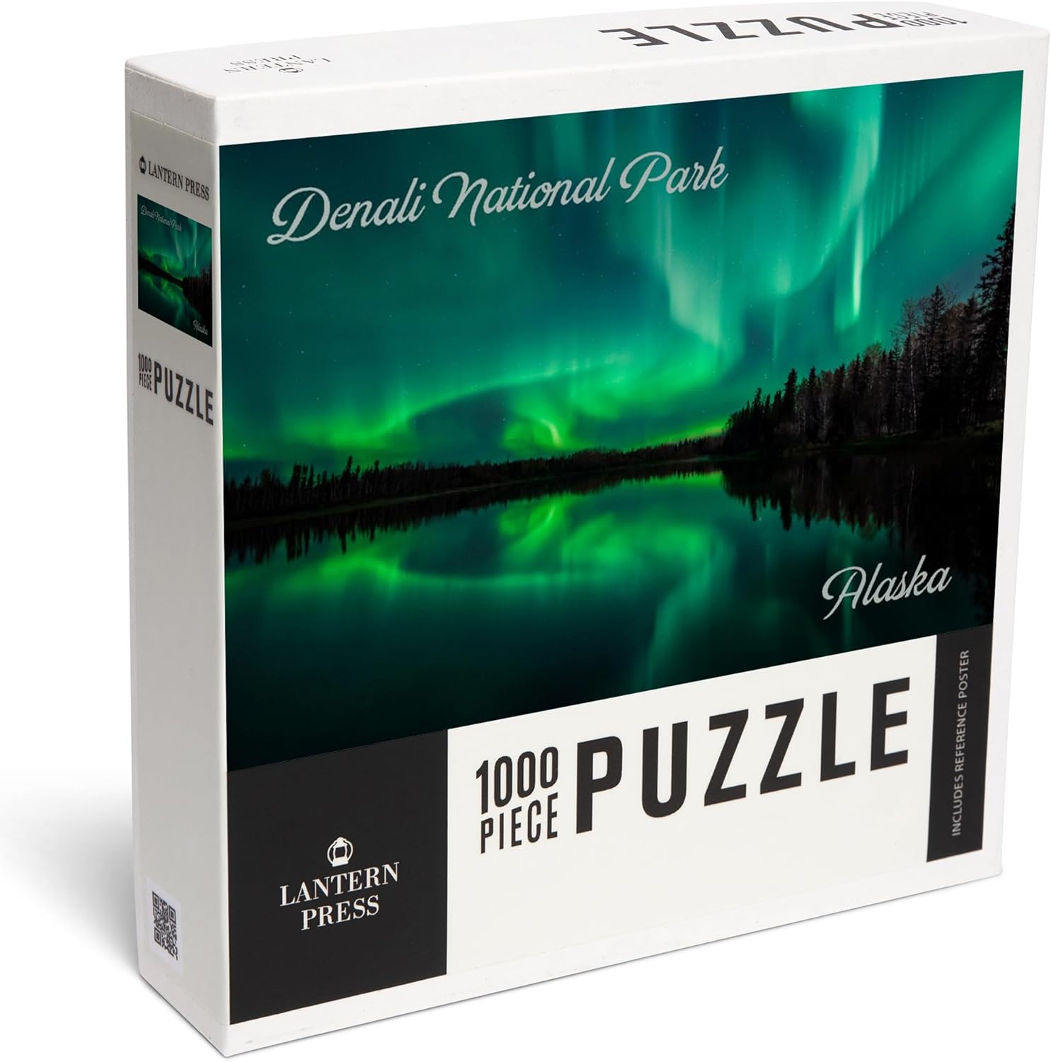 Denali National Park, Alaska, Northern Lights Over Lake (1000 Piece Puzzle, Challenging Jigsaw Puzzle for Adults, Made in USA)