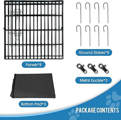 Miniatura 5 de Corral para Perros, Corralito para Mascotas, Cerca para Perros Interior Plegable de Alambre Metálico, Patio de Ejercicio para Cachorros, Recinto