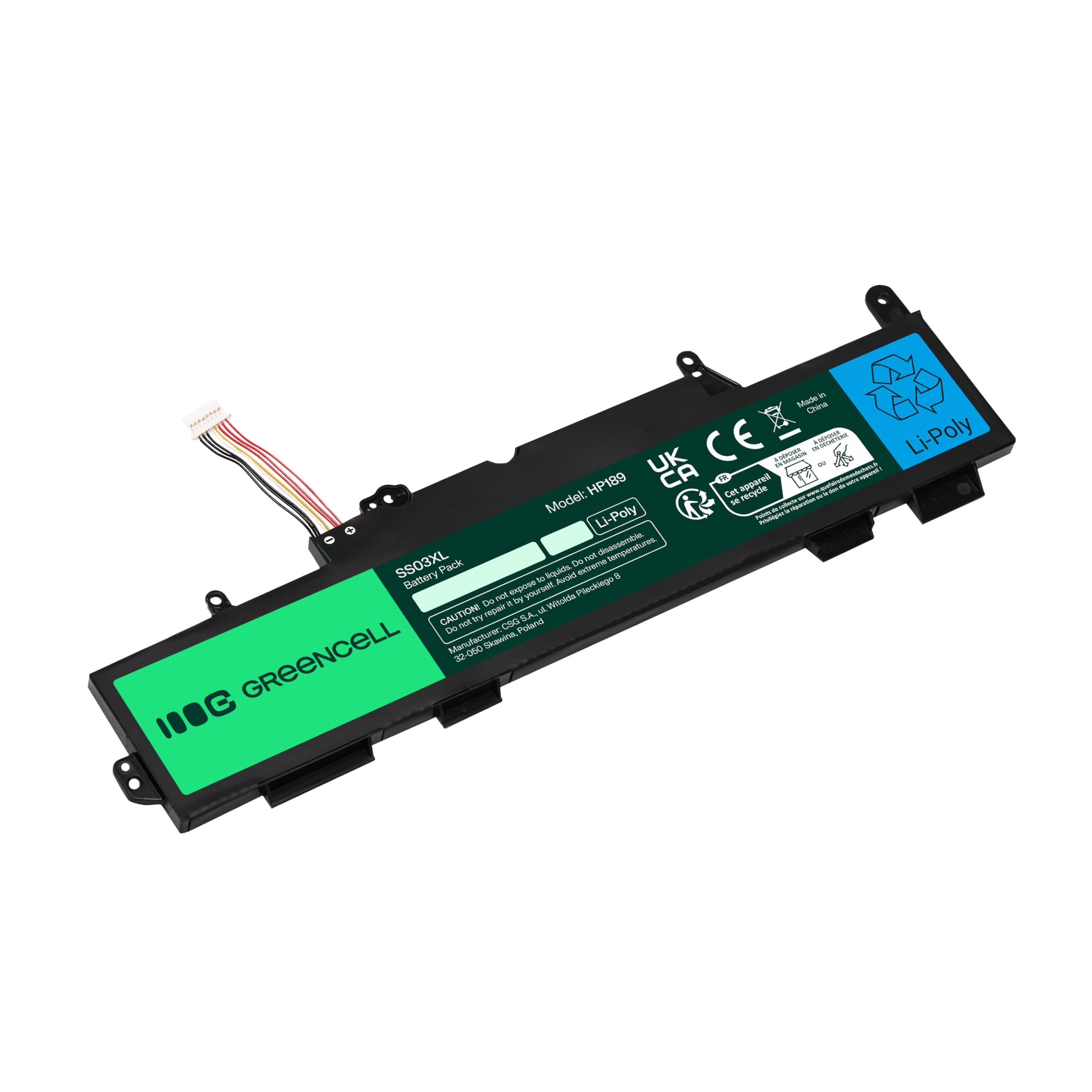 Green Cell Bateria SS03XL HSTNN-DB8J do HP EliteBook 735 G5 G6 745 830 836 840 846 mt44 mt45 ZBook 14u Laptop (4100 mAh 11,4 V czarny)