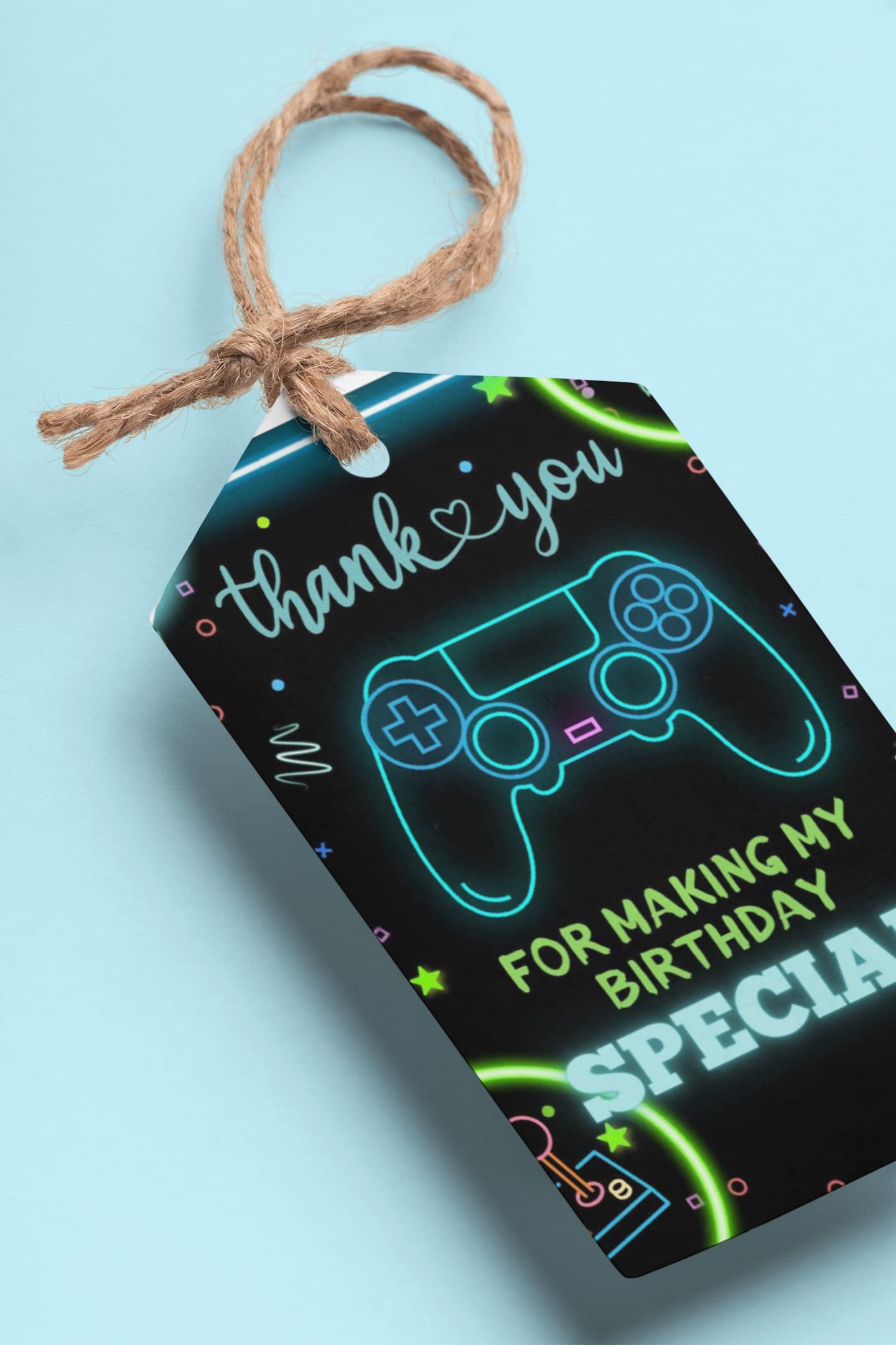 Game On Theme Thank You Cards/Tags (2 x 3.5 inches/250 GSM Cardstock/Mixcolour/30Pcs)-image-43
