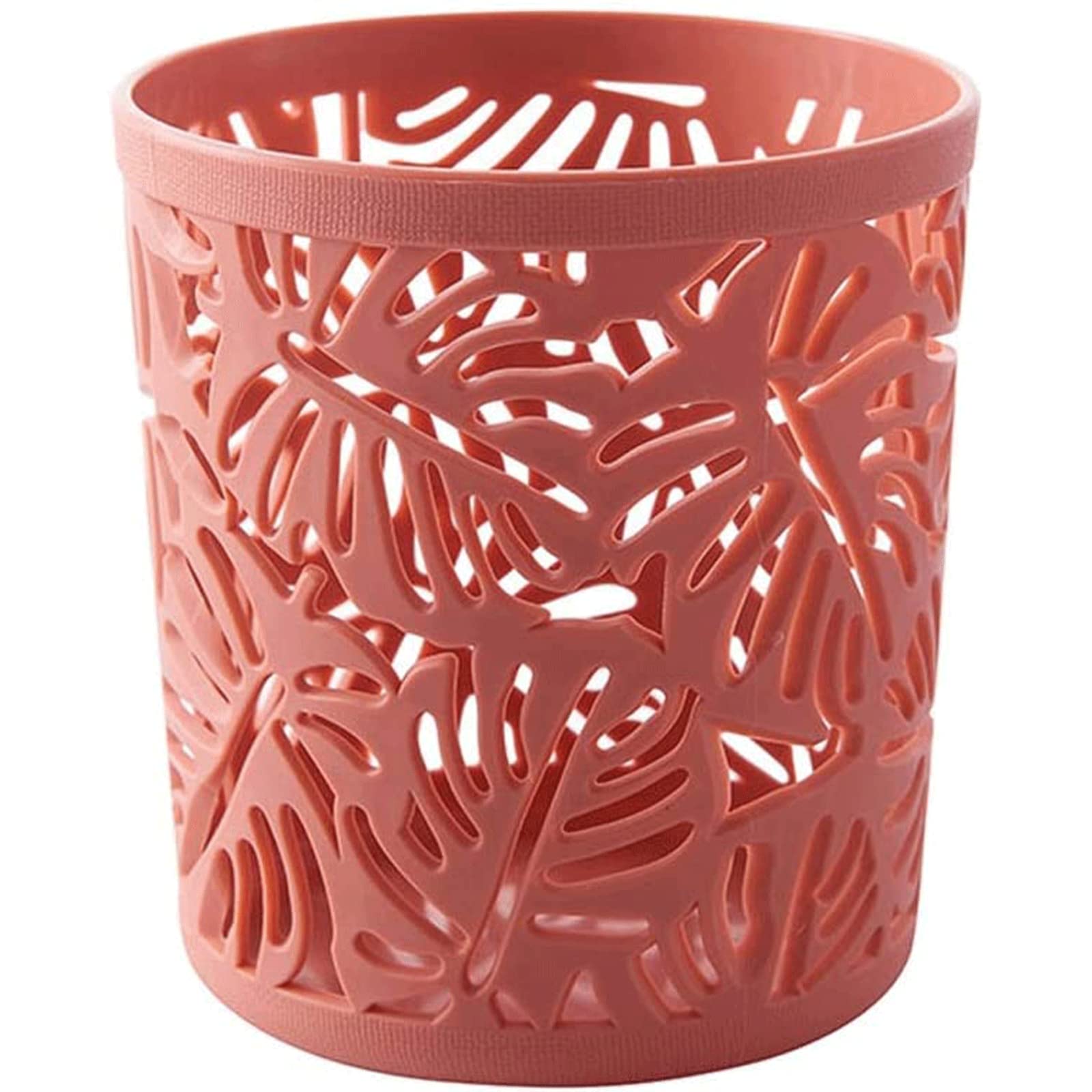 Portapenne da scrivania Portapenne Rotondo dal Design Cavo, Portapenne Multifunzionale Durevole per Trucco, Portapenne con Bordi Lisci Cancelleria (Rosso)