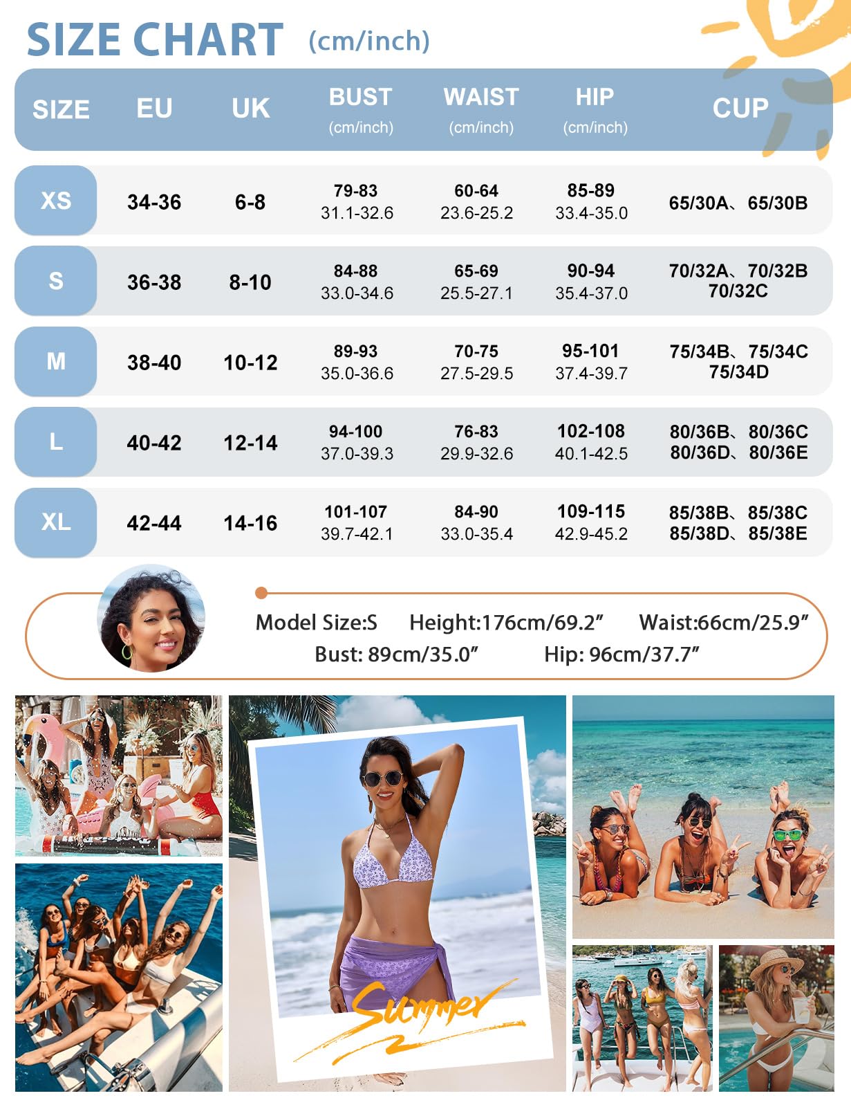 Costume Donna Tre Pezzi Costumi da Bagno Bikinis Set 3 Pezzi Bikini Mare Curvy Push Up Sexy Halter Beachwear con Supporto per Gonna