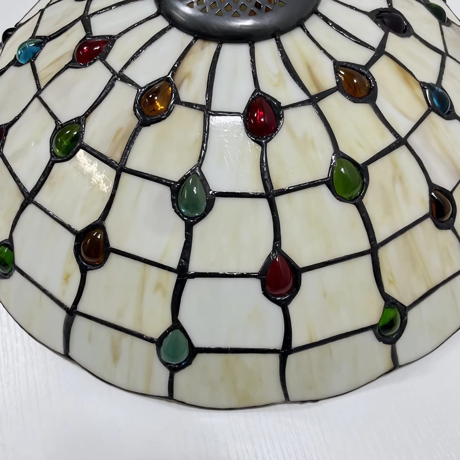 Lámpara de Techo Colgante Estilo Tiffany, Vidrieras Plafón Techo LED para Sala de Estar Dormitorio Comedor Cocina Pasillo,16 inch