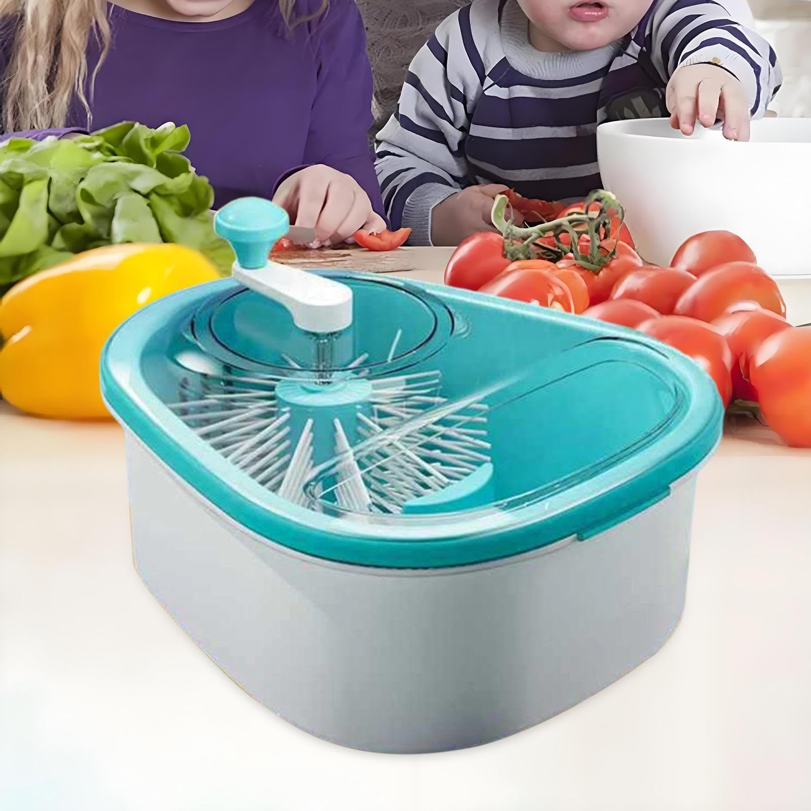 Fruit Washer Dispositivo Lavaggio Verdura Manico Facile Separato Materiale PP Robusto Adatto a Uso Domestico Famiglie Anziani, Blu