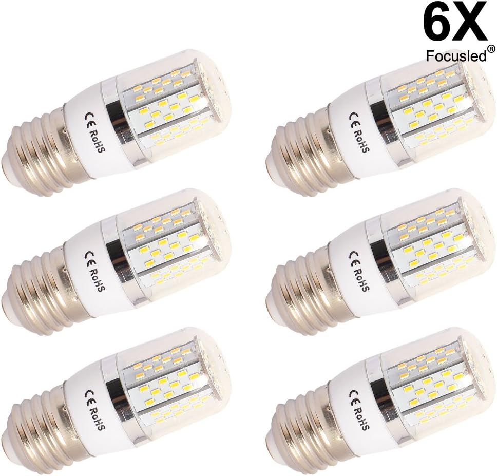 Focusled 6X 6W E27 LED Bulbs, 60W Halogen Bulbs Equivalent, 600lm, Warm