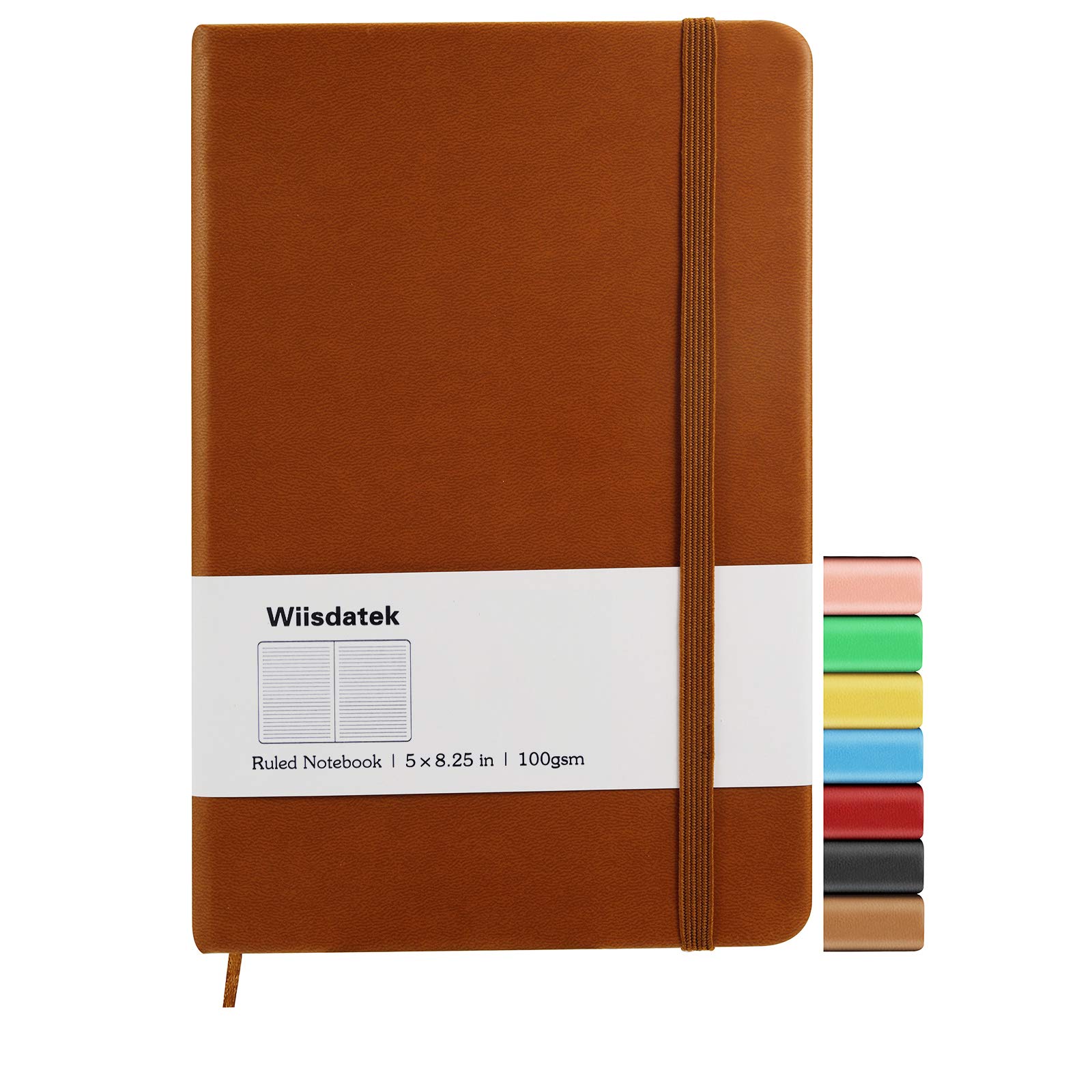 Notebook Journal, Lined Hard Cover,100Gsm Premium Thick Paper with Inner Pocket for Writing Note Taking Office School,5"×8.25"(Brown)