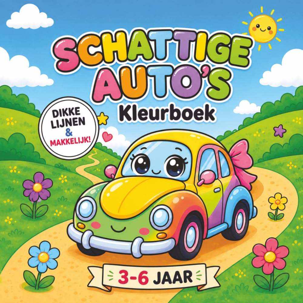 SCHATTIGE AUTO'S: Groot & Eenvoudig Kleurboek voor Kinderen van 3–6 Jaar
