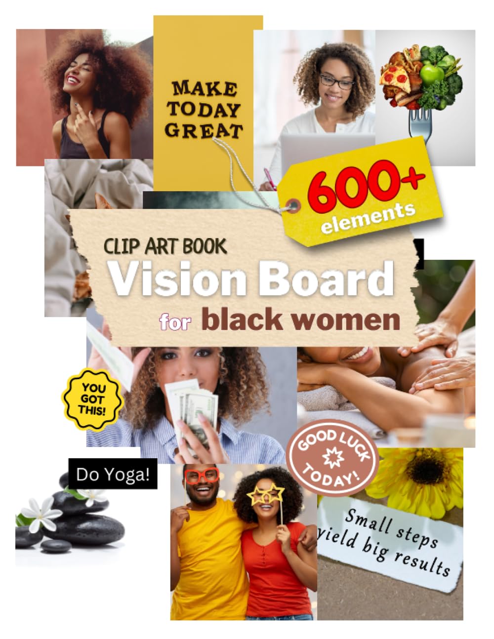 Vision board book black women livre d'images et citations de motivation
