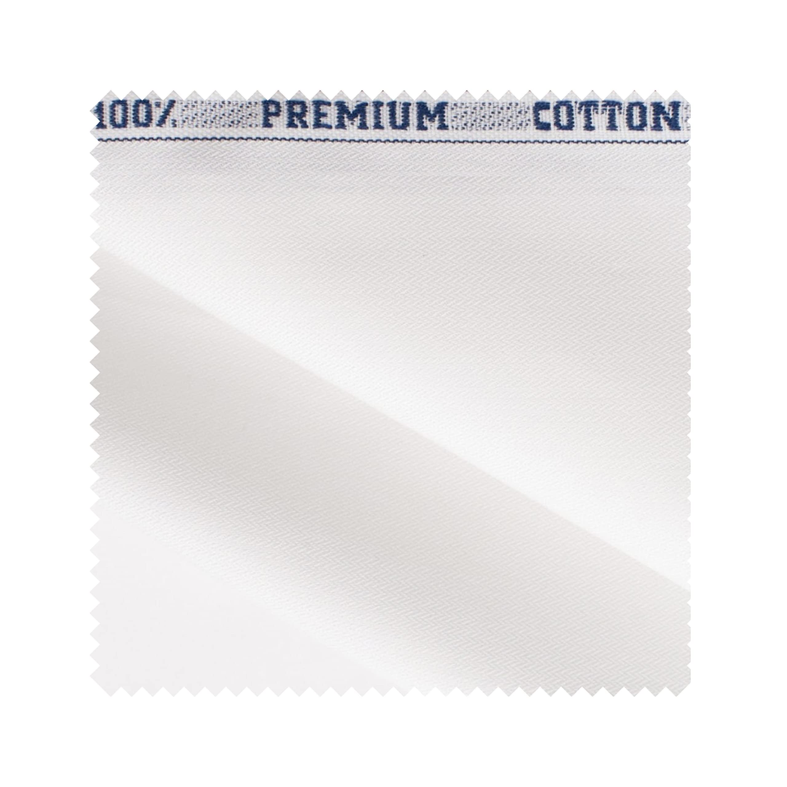Raymond 100% Cotton Shirting Fabric (1.7 meters, All Weather Fabric, Unstitched Premium Fabric) (White Self)