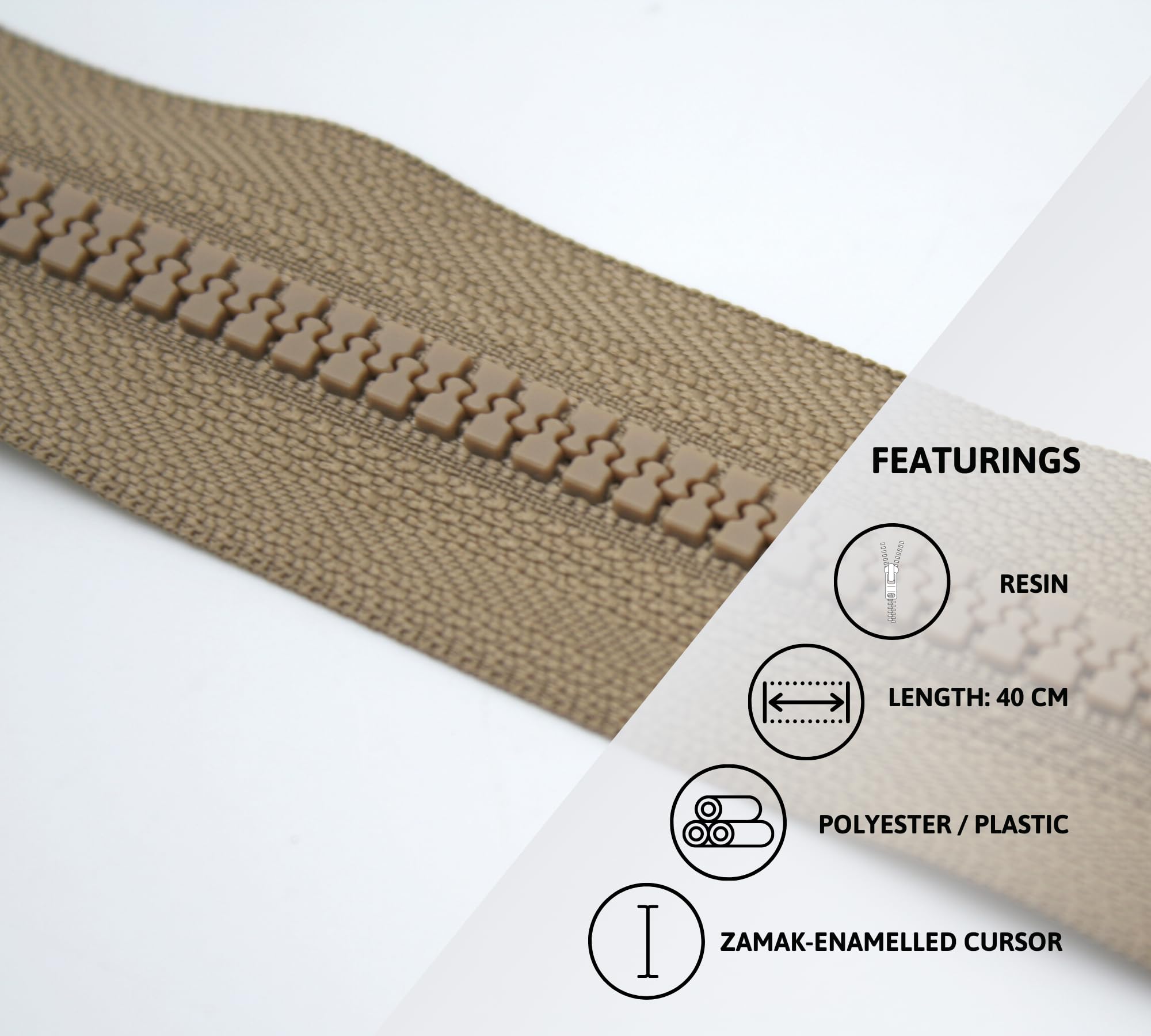 Fermeture Eclair 35 Cm Pack De 10 Fermetures éclair Séparables DOJA Barcelona - 40 Cm, #5, Dents Plastique (Beige) Pour Vestes/manteaux Doja Barcelona Catálogo