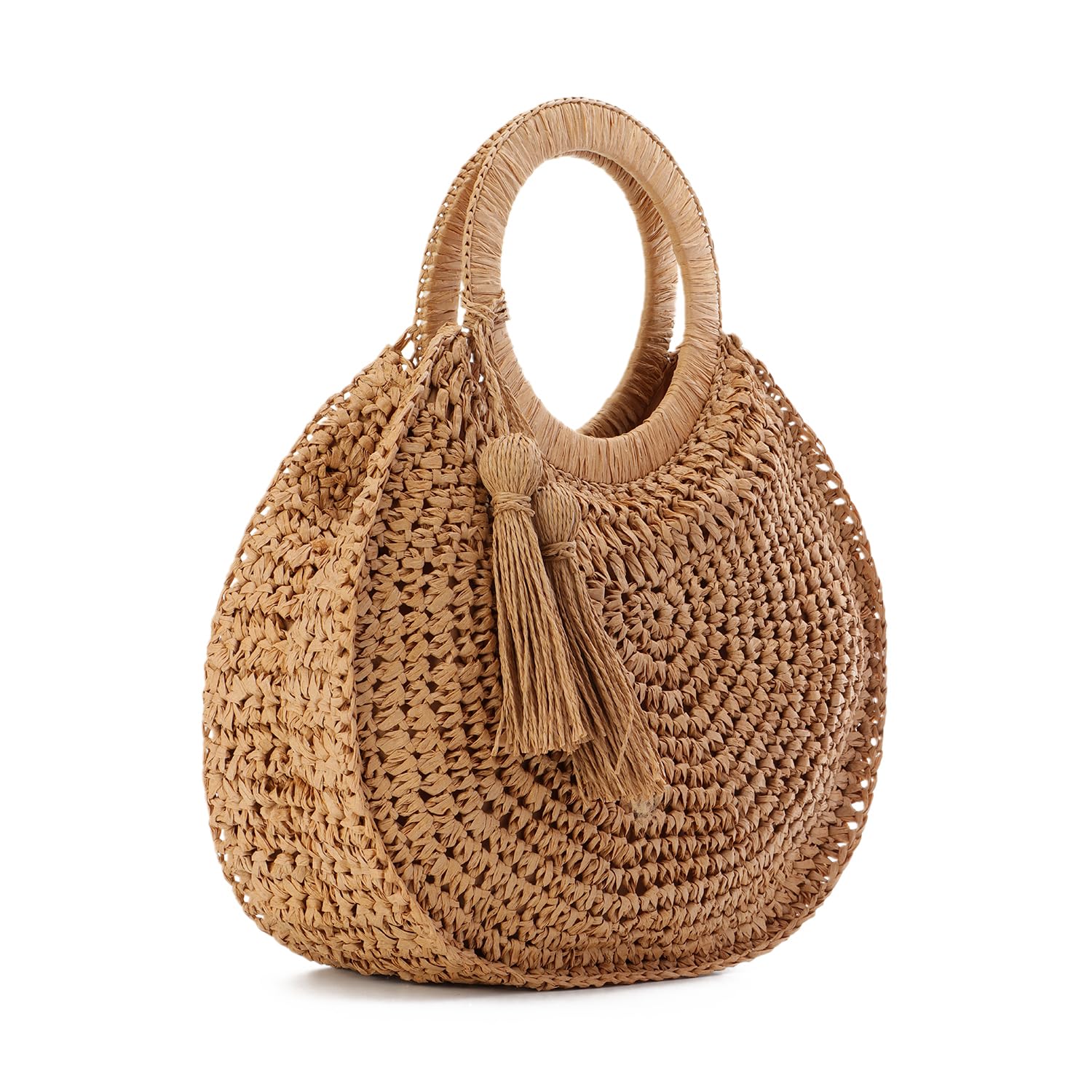 EVEOUT Pochette en Paille pour Femmes Sac à main en paille tressée pour l'été Clutches en Paille pour Mariage plage vacances