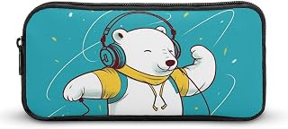 The Jumping Bear Large Pencil Case, Pencil Pouch with Zipper | Aesthetic Big Marker Case for Office, Durable Pen Pouch for Women Men, Smooth, Waterproof Pen Bag for Daily Use