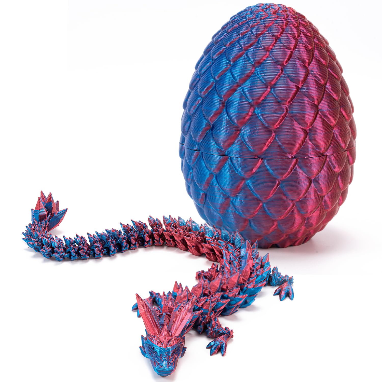 3D Printed Dragon Eggs with Dragon Inside, Articulated