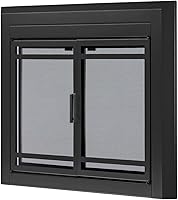 Vista 2 de UniFlame - Kendall - Puertas de chimenea estilo gabinete con vidrio templado ahumado