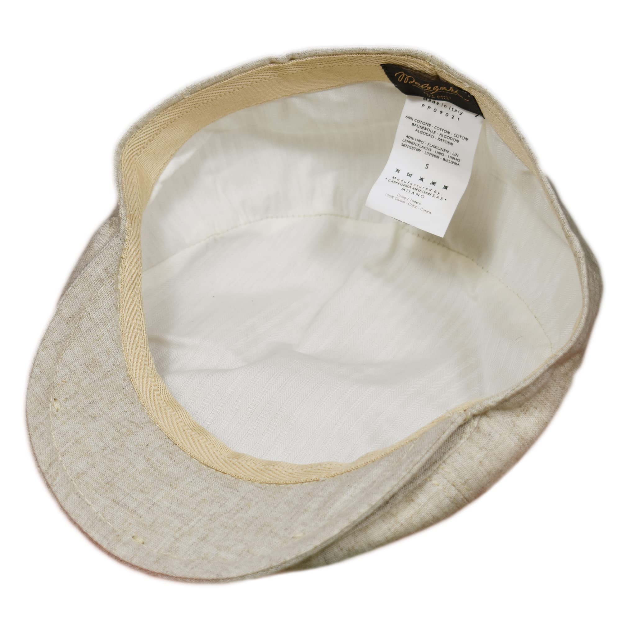 Melegari Berretto Piatto Brescia | Lino e Cotone | Tascabile | Modello Duck | Primavera Estate | Made in Italy