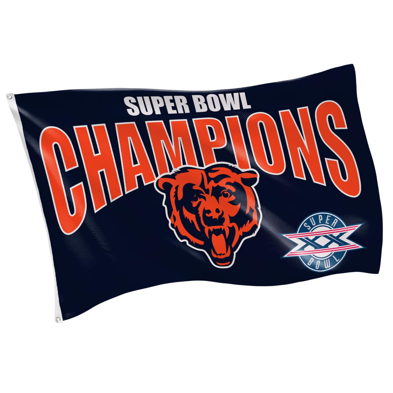 Team Sports America NFL Chicago Bears Multi-Win Superbowl Champions 3x5 Flag for Outside with Grommets | Outdoor & Indoor | Heavy Duty Flag & Banner | Works with Flag Pole for Outside House