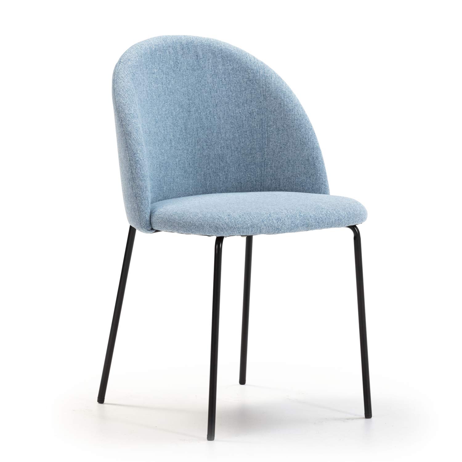 VS Venta-stock Set di 2 sedie per tavola da pranzo Kenia rivestite in tela Blu, certificazione SGS, 43 cm (Larghezza) x 47 cm (Profondità) x 78,5 cm (Altezza)