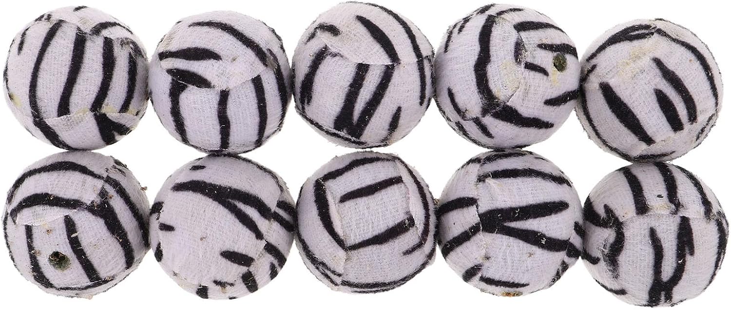 TEHAUX 10pcs Leopard Print Fabric Cat Dog Balls for Interactive Play