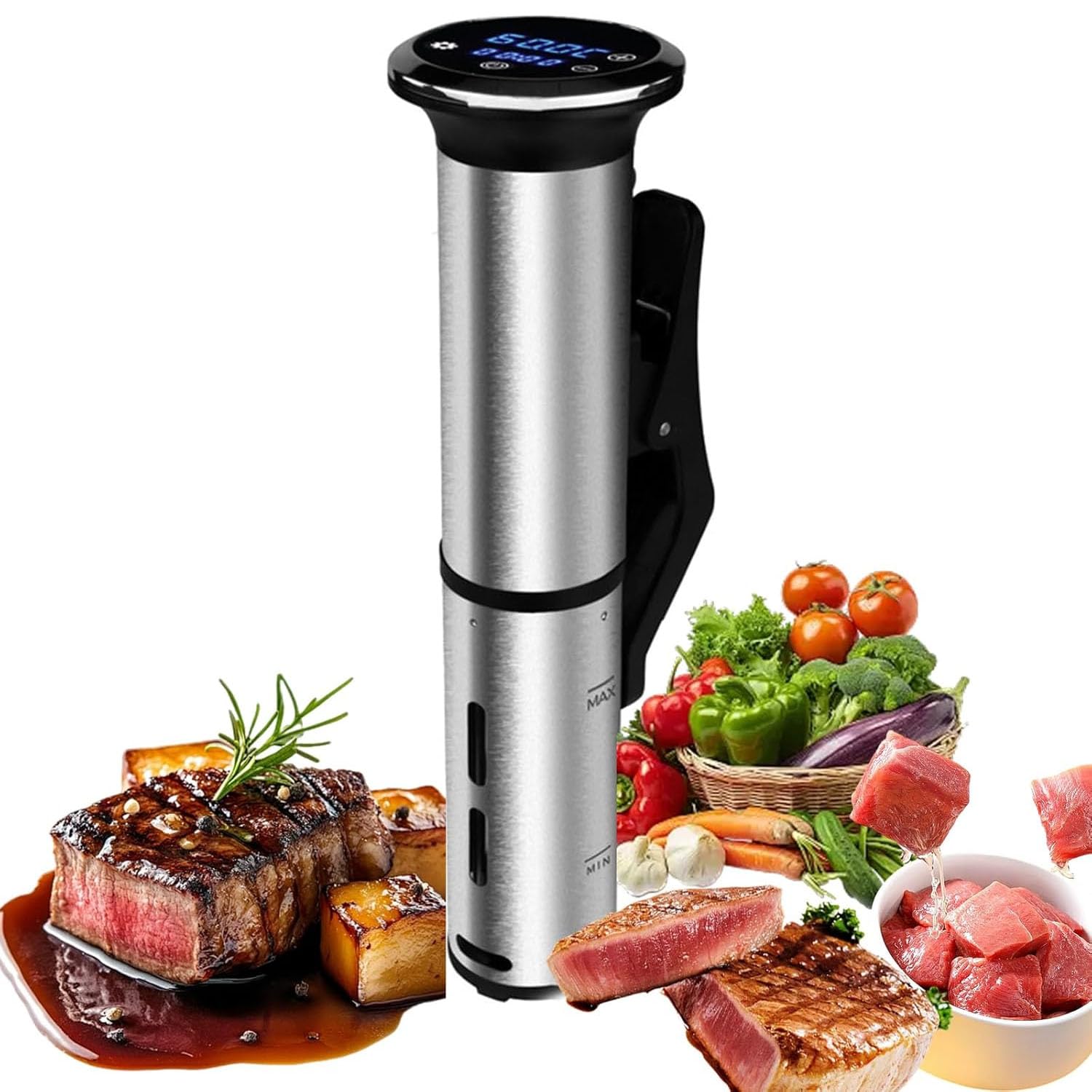 Urządzenie Do Gotowania Sous Vide, Wolnowar Niskotemperaturowy Z Ekranem Dotykowym LED, Cyrkulacją Wody 360° I Precyzyjnym Timerem Do Kontroli Temperatury Dla Hoteli, Restauracji I Kuchni