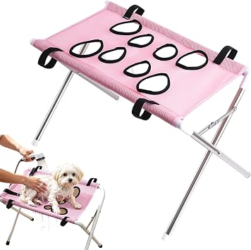 Dog Grooming Table, Foldable Pet Bath Stand Shower Holder A-3