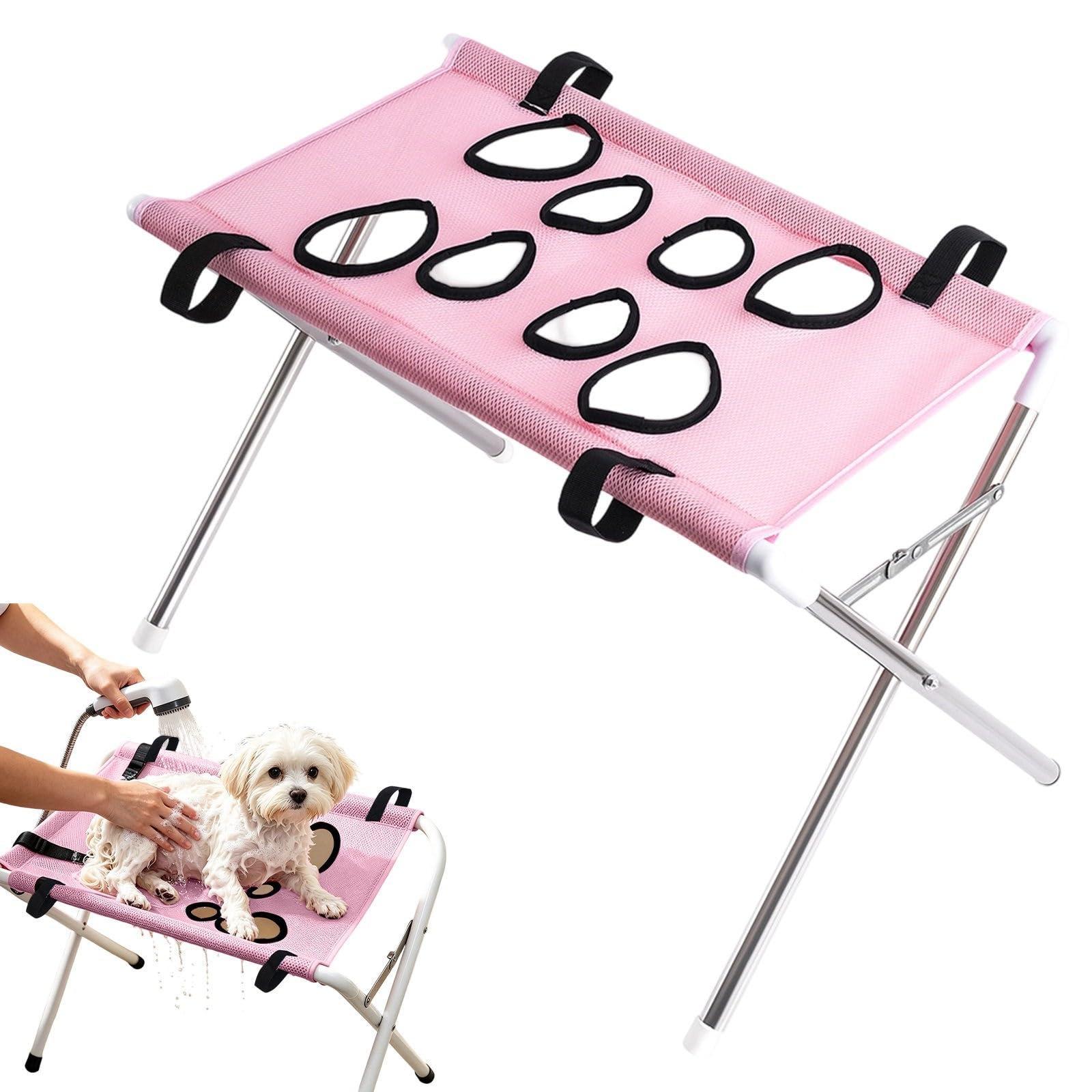 Pet Grooming Stand Foldable Cat Dog Grooming Stool Bathing Station