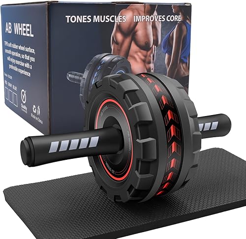 Ab Roller Wheel,Stable Wide Wheel For Beginner,Men,Women,Abs & Core Workout Equipment For Home Gym With Knee Pad,Abdominal Wheel For Full-Body