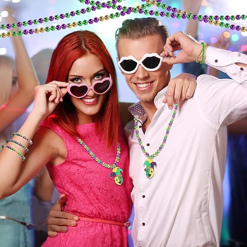 Miniatura 5 de UPINS Cuentas de Mardi Gras, 1500 cuentas doradas, verdes y moradas de 0.236 pulgadas para hacer joyas, espaciadores, redondas, pequeñas, sueltas,