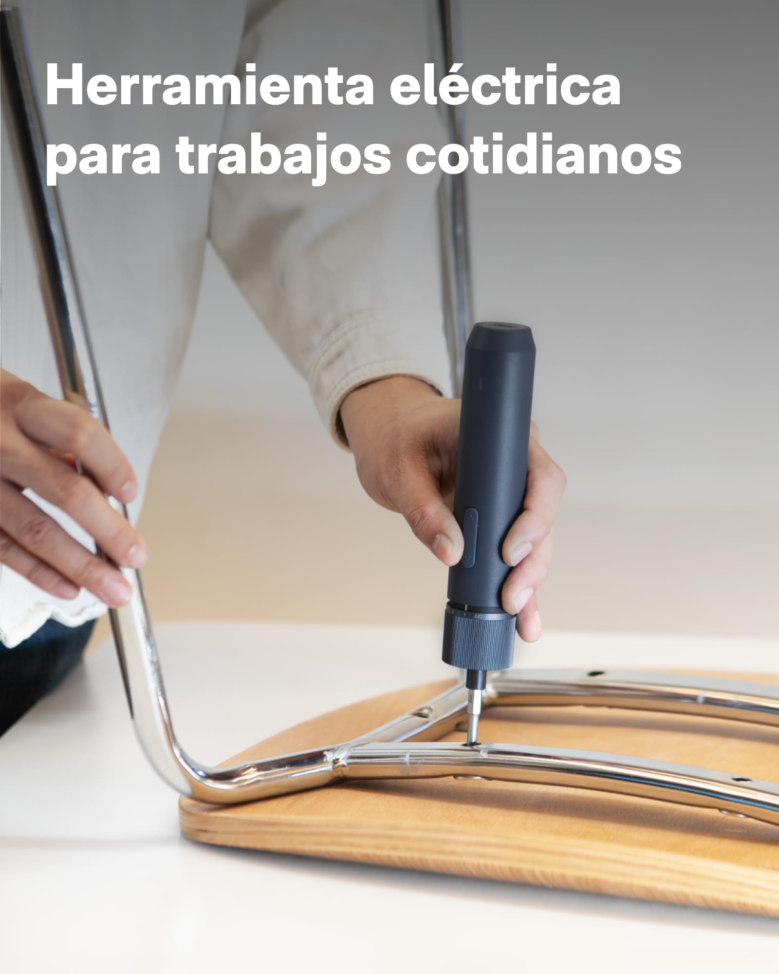 HOTO Kit Herramientas 40 Piezas - Caja de herramientas completa con destornillador electrico (LED, 3 par) + 14 herramientas y 26 accesorios，Organizador profesional para hogar y bricolaje