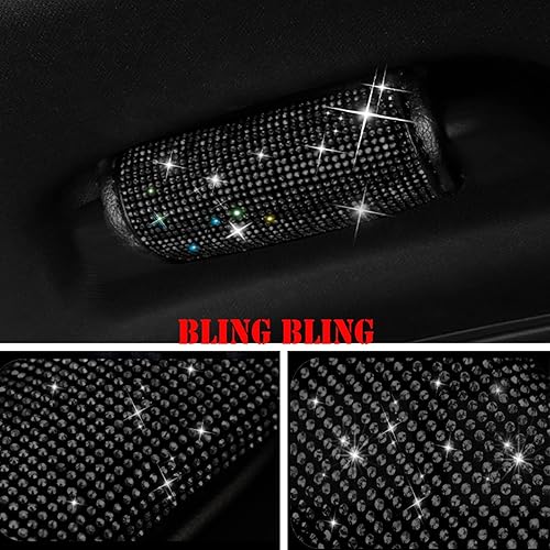 Miniatura 3 de 4 fundas para manija de puerta de automóvil con diamantes de imitación brillantes, accesorios de automóvil para mujer, ajuste universal (colorido)