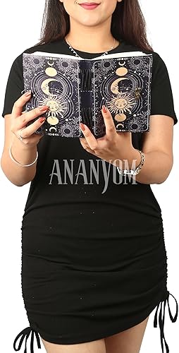 Miniatura 2 de ANANYOM Diario de cuero hecho a mano, morado, sol y luna, cuaderno de bocetos de cuero vintage, cuaderno de bocetos, diario de cierre de latón para