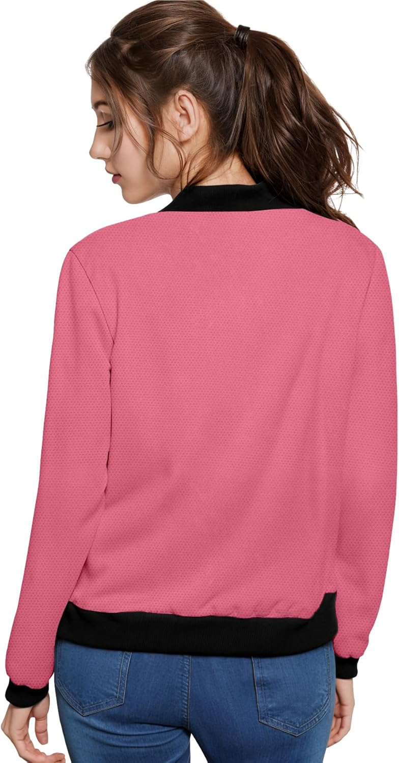 Hybrid & Company Women's Fashion Color Casual Office Comfy Zip Up Bomber Jacket Made in USA - Image 5