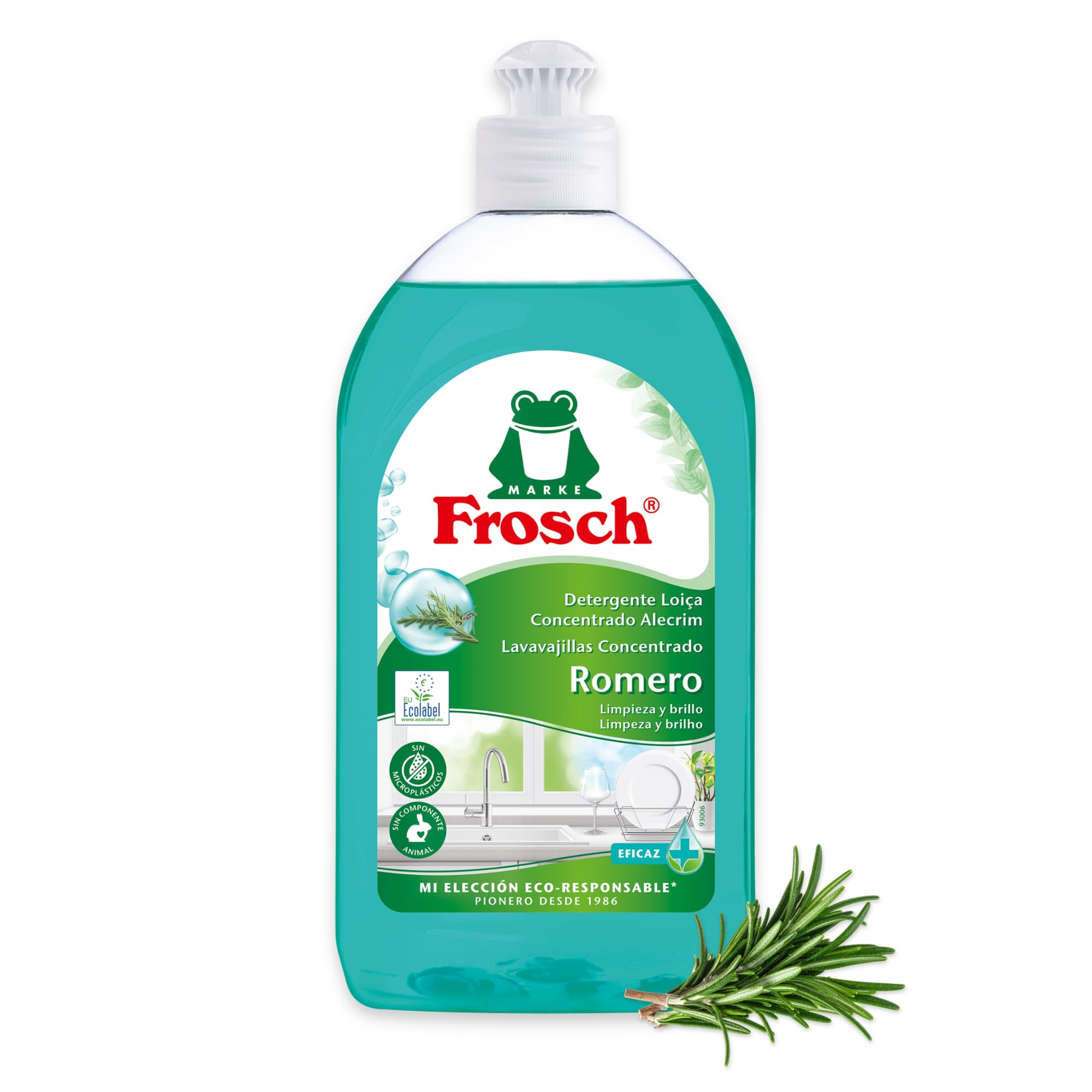 Frosch Lavavajillas a Mano Líquido Concentrado Ecológico Romero 500ml