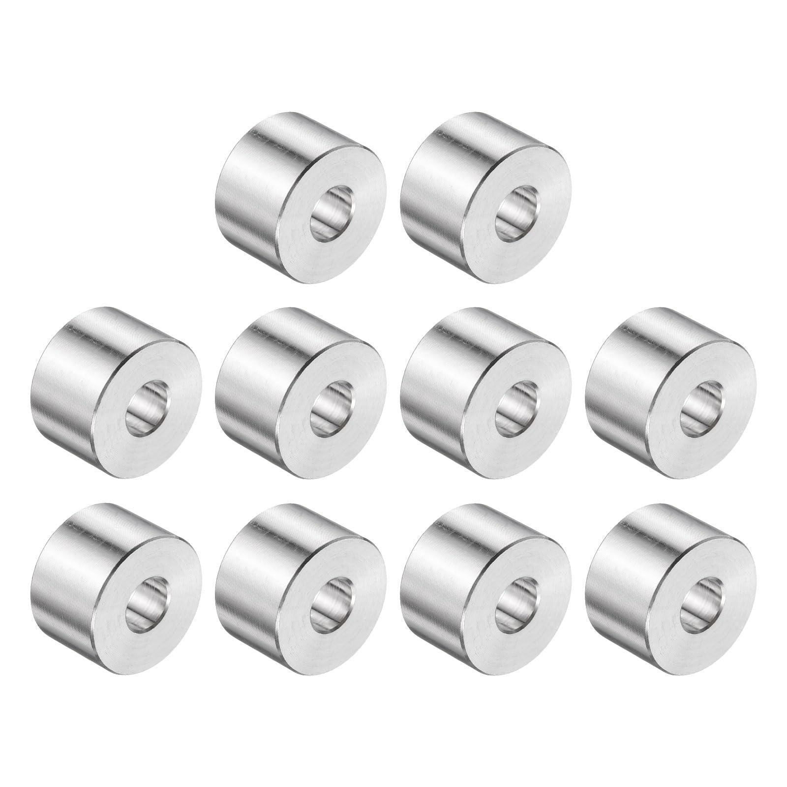 uxcell 10pcs Stainless Steel Spacer 3/8" Bore x 1" OD x 3/4" Length Screw Bushing Plain Finish Round Metal Spacer for 3/8" Screws Bolts and Rods