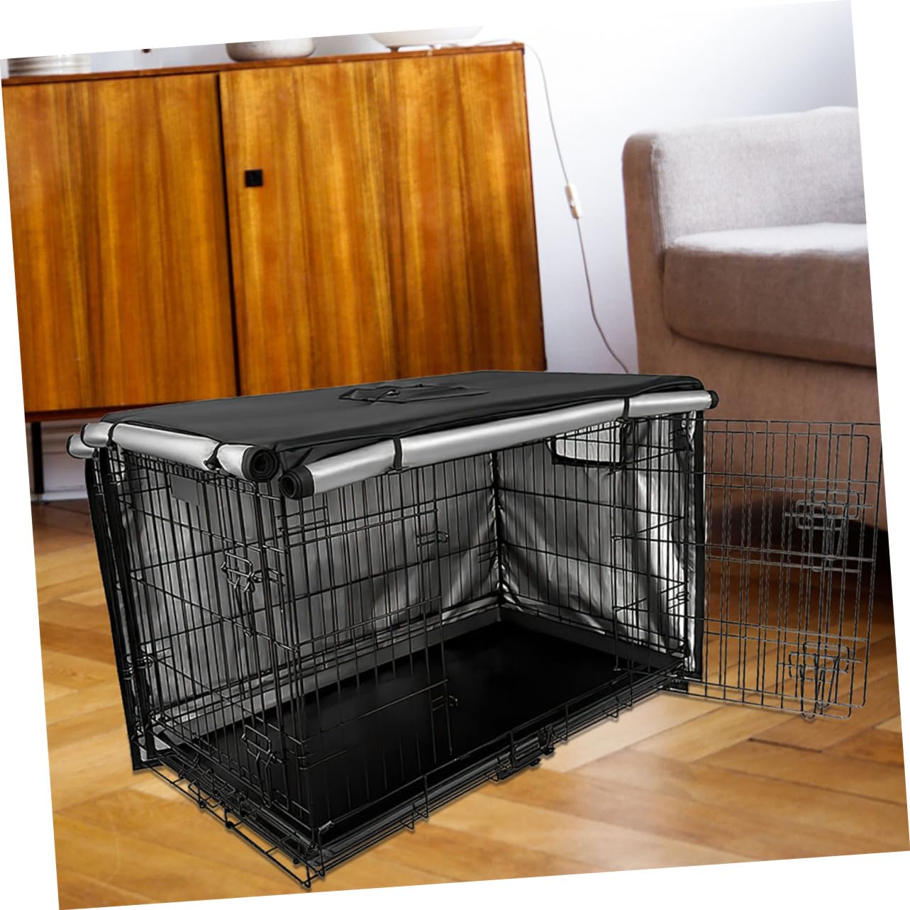Didiseaon Funda para Jaula De Perro Protectora De Oxford Resistente Al Polvo Clima para Interiores y Exteriores Accesorios para Mascotas