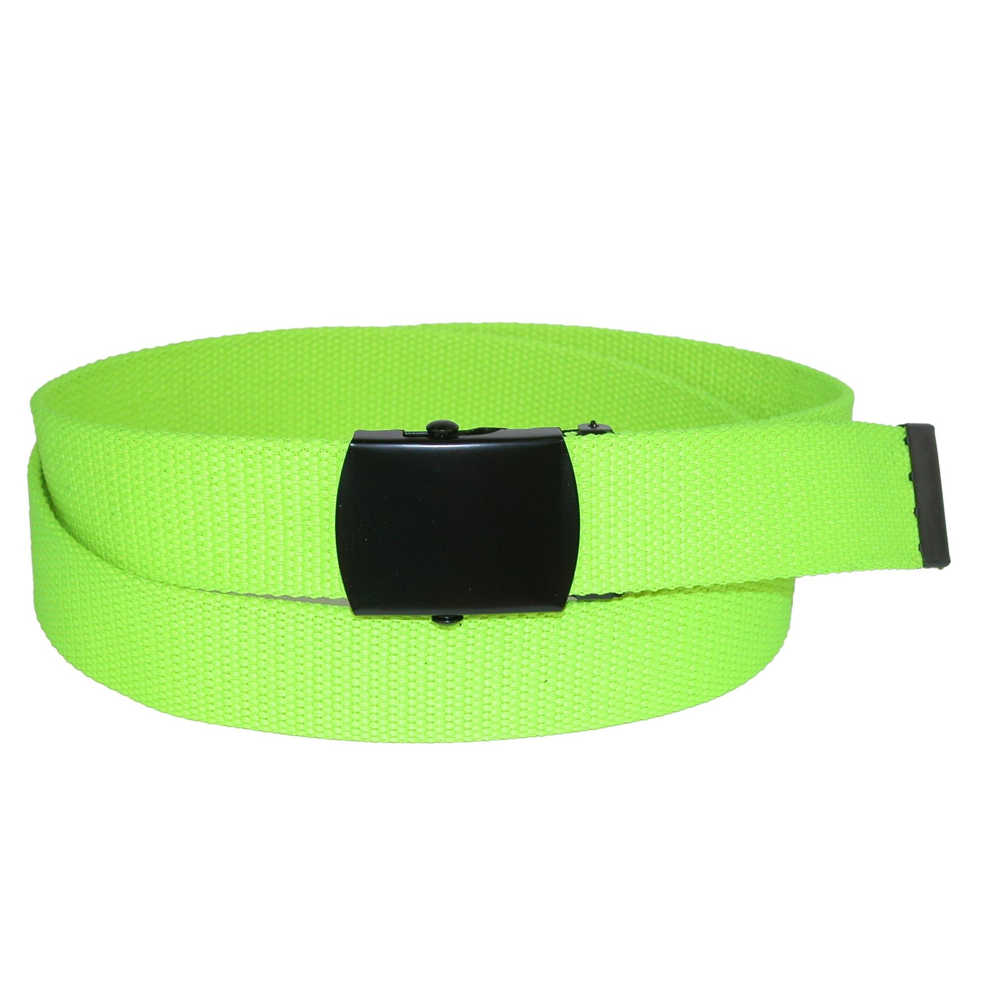 CTM Adjustable 32 mm Wide Neon Fabric Web Belt, Yellow