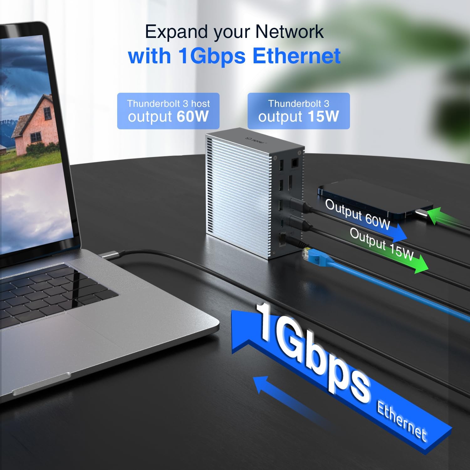 Tiergrade Thunderbolt 3 Dock, 18-in-1 Thunderbolt 3 USB C Docking Station with 8K DP, 1 Gbps Ethernet, USB-A 10Gbps, USB-C 3.2, SD/TF, Audio, Optical Out