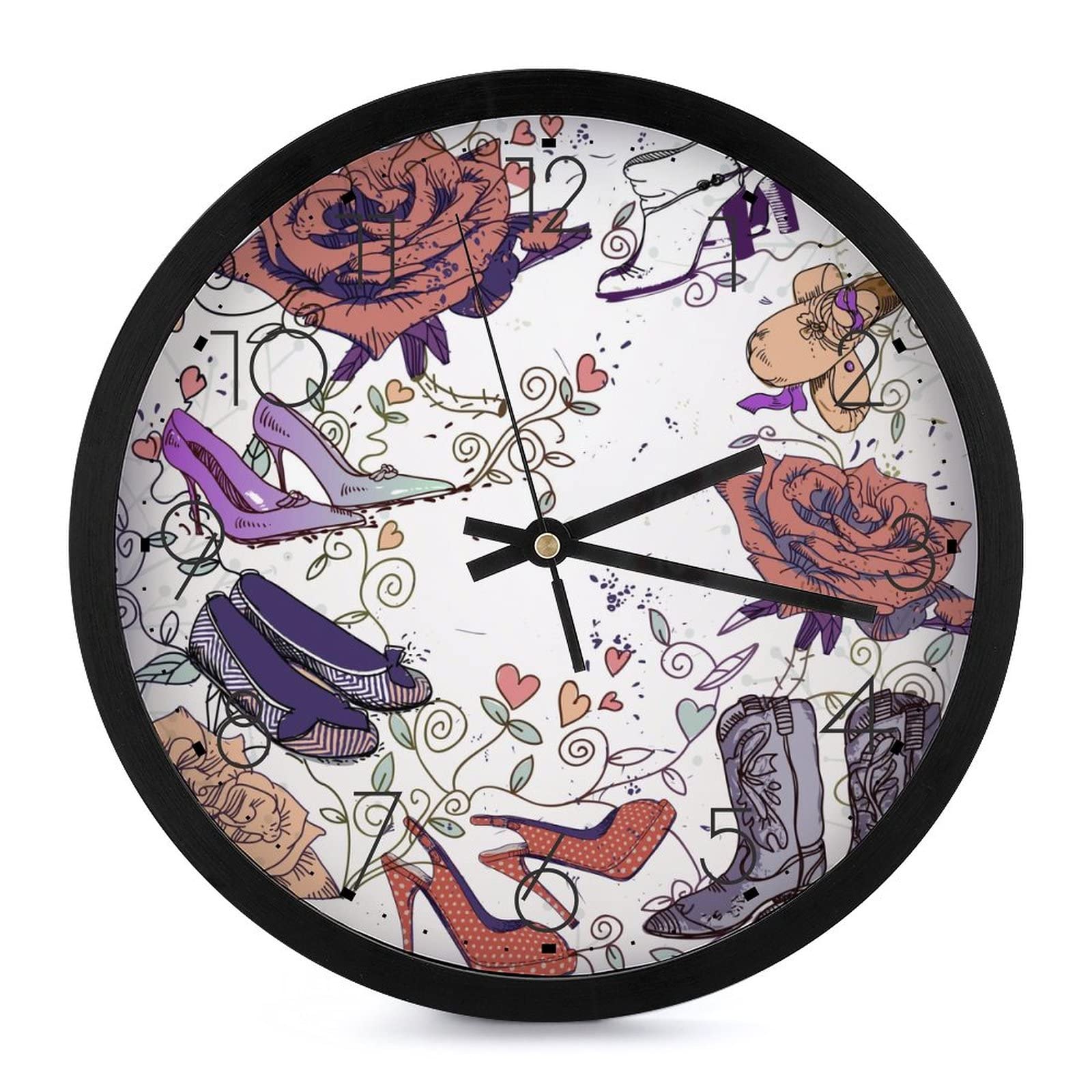 Pendule murale silencieuse anti tic-tac horloge rétro pour chambre