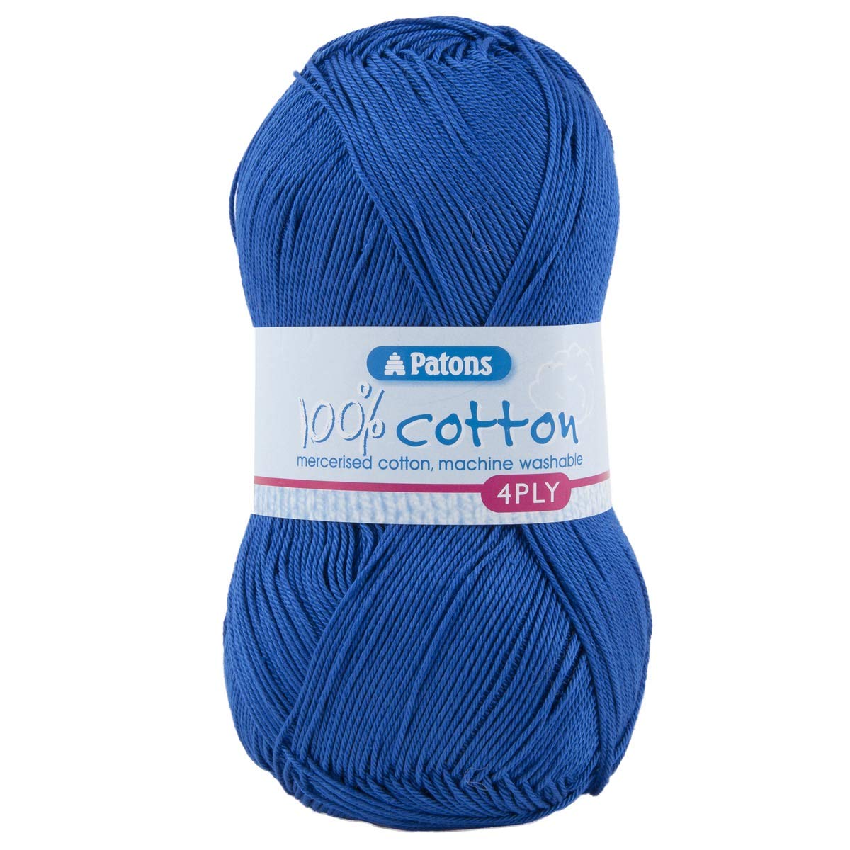 Patons 4 Ply Cotton Knitting Yarn/Crochet Yarn Knitting Wool 100g Balls and 100% Cotton Yarn - 31 Colours in The Range -Colour 1751 - Royal - 10 x 100g Ball