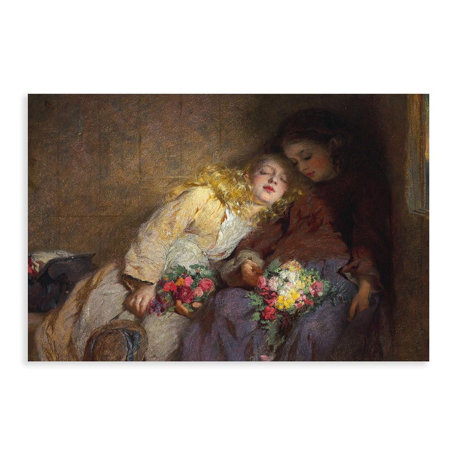 DFJyjFGJJ George Elgar Hicks,The Return Home Wall Decoration Poster Family Bar Restaurant Garage Cafe Art Sign Gift 20" L X 30" W