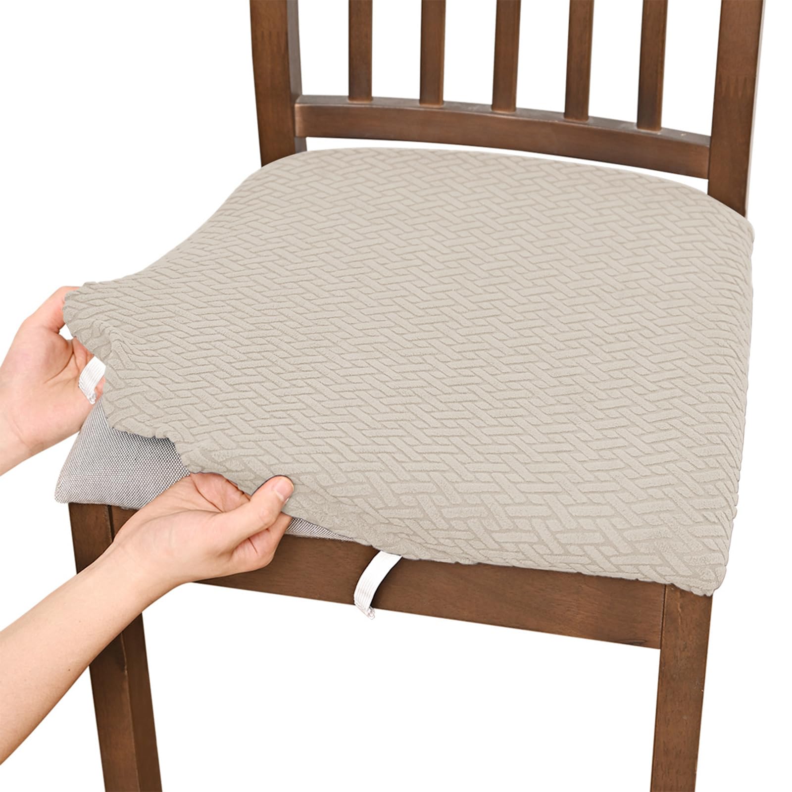 Tsophreniq Sensitive Stripeds Grids Stretchable Stool Chair Covers Elegant Seats Slipcover For Kitchen And Banquets Seating Fitted Chair Protectors
