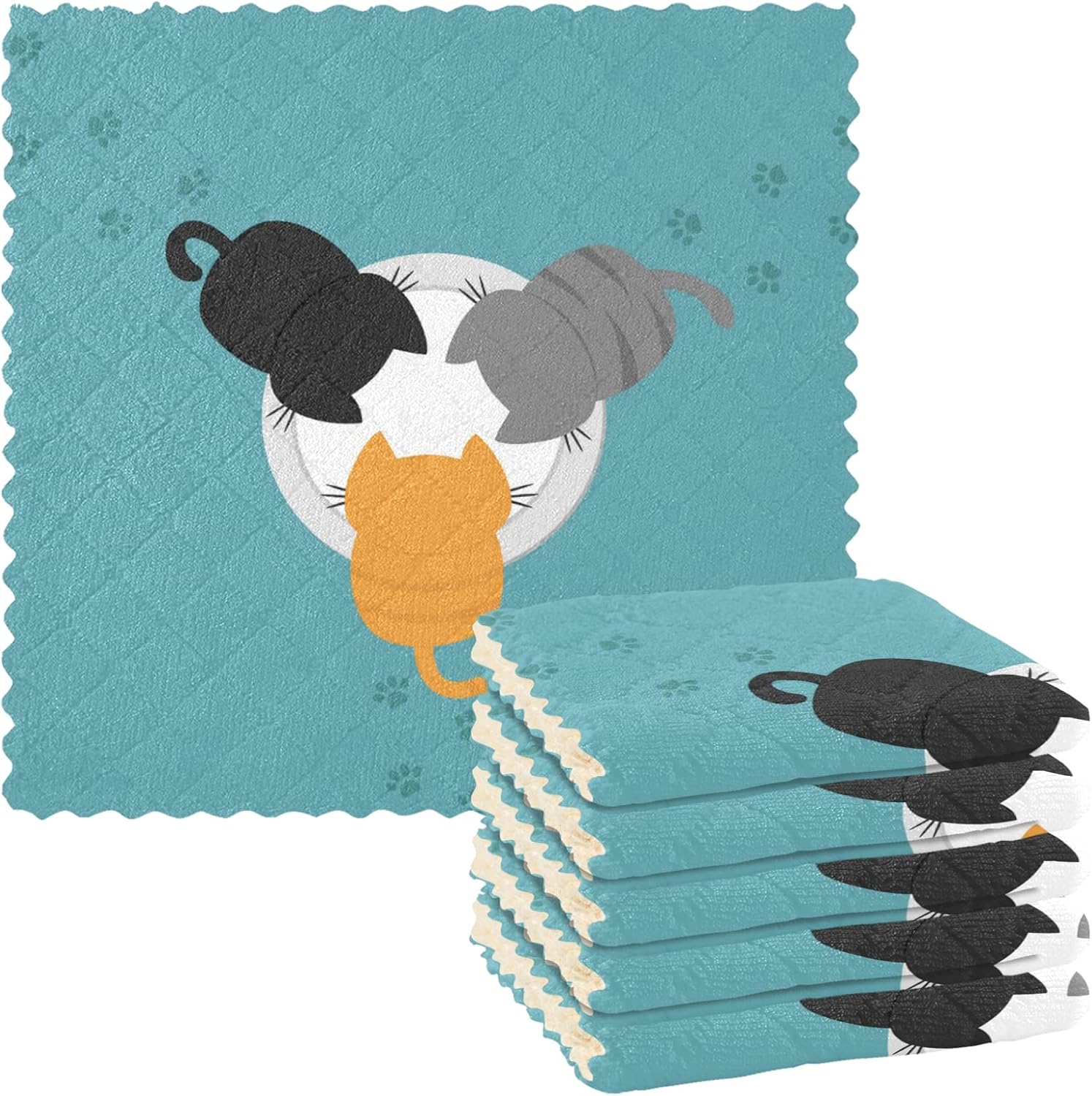 キッチンクロス ぞうきん 台拭き ふきん 雑巾 布巾 キッチンタオル 吸水 かわいい 猫柄 猫の爪柄 面白い 人気 おしゃれ 6枚セット 購入 キッチンクロス ぞうきん 台拭き ふきん 雑巾 布巾 キッチンタオル 吸水 かわいい 猫柄 猫の爪柄 面白い 人気 おしゃれ 6枚セット 購入