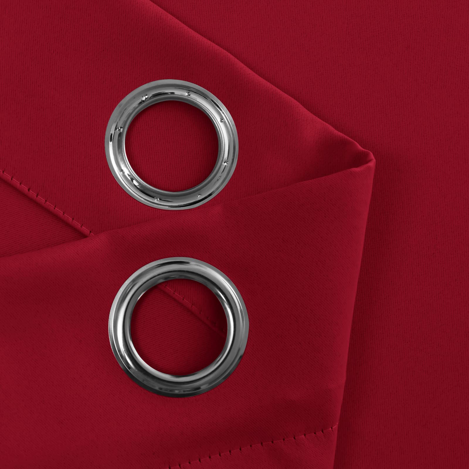 JIUZHEN Rot Gardinen Blickdicht Ösen Thermo Vorhang gegen Hitze H200xB140cm | 2er Set Fenster Vorhänge Hitzeschutz Blackout Curtains Wärmeisolierende Weihnachtsvorhänge Wohnzimmer Schlafzimmer Modern